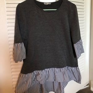 Striped Ruffle Sleeve Top